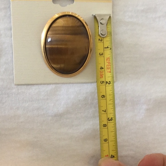 NWT Tiger's Eye Amber Brooch Pin - Picture 3 of 5
